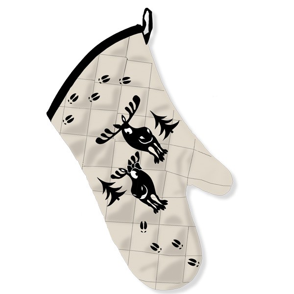 Handschuh Topflappen Moose mit Spuren